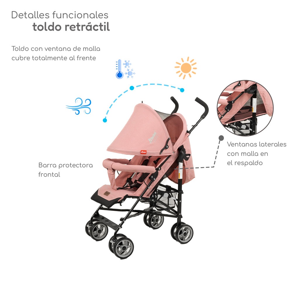 Foto 4 | Carriola Reclinable  Plegable D’bebé Aerostar - Rosa