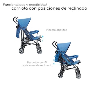 Foto 3 | Carriola Reclinable Plegable D’bebé Aerostar - Azul
