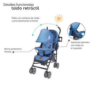 Foto 4 | Carriola Reclinable Plegable D’bebé Aerostar - Azul