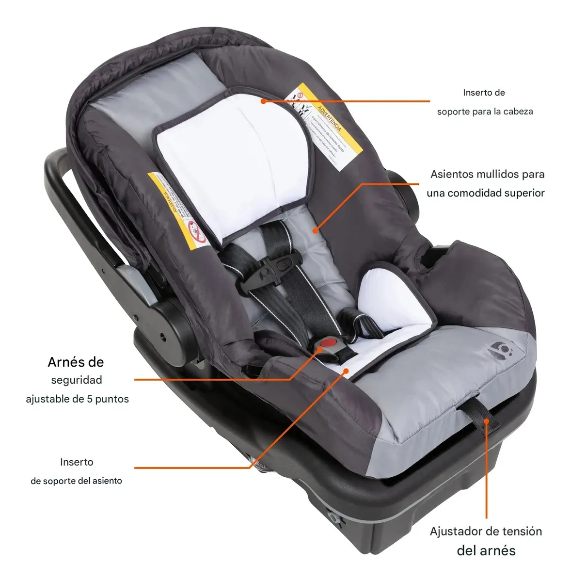 Foto 3 pulgar | Autoasiento Para Bebé Baby Trend Agarre Ergonómico