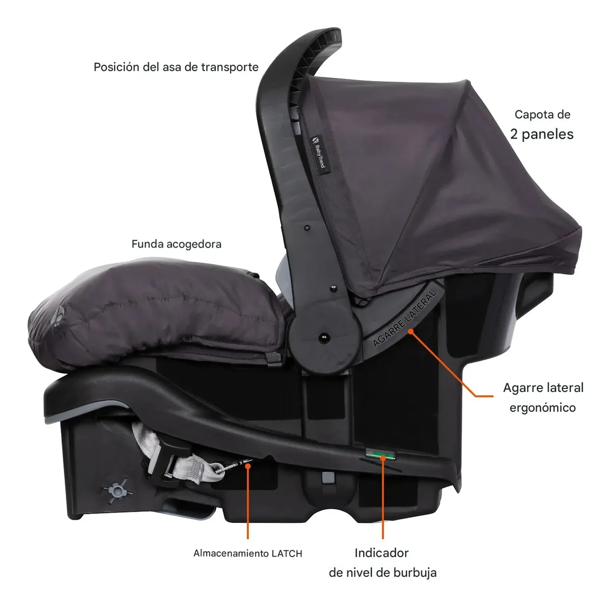 Foto 7 pulgar | Autoasiento Para Bebé Baby Trend Agarre Ergonómico