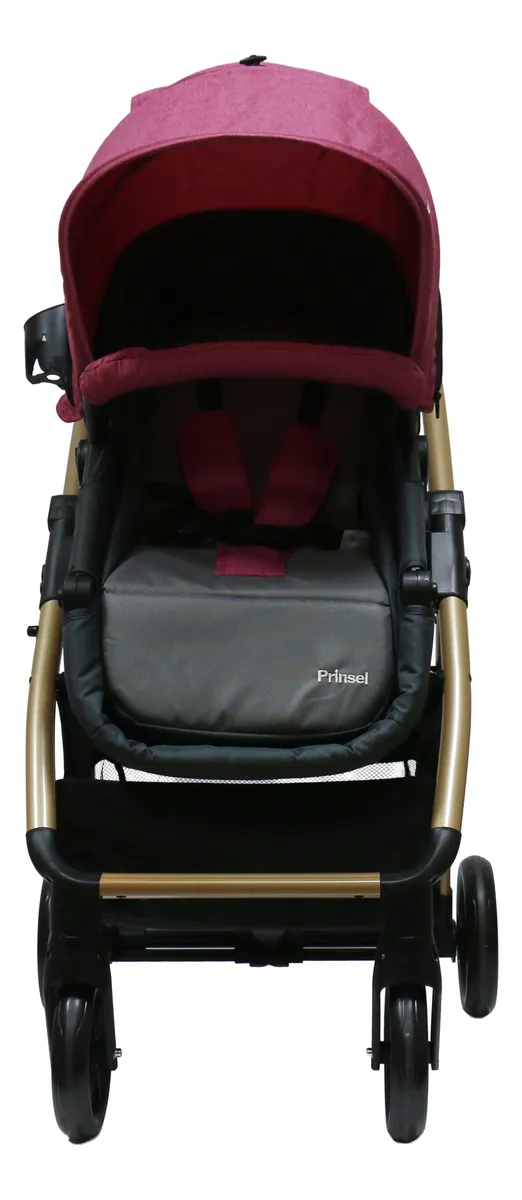 Foto 3 pulgar | Carriola De Bebe Prinsel Prima Ts Portabebe/autoasiento Rosa/dorado
