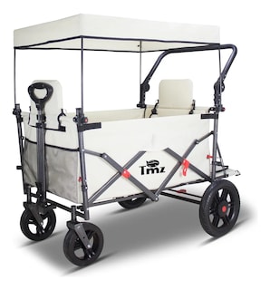 Foto 1 | Carriola Vagon Doble Para Bebé Tmz Multifuncional Plegable Beige