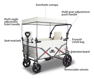 Foto 6 | Carriola Vagon Doble Para Bebé Tmz Multifuncional Plegable Beige