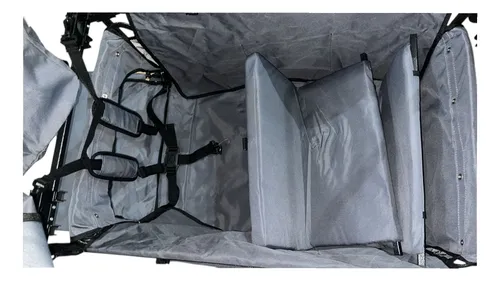Foto 3 pulgar | Carriola Vagon Doble Para Bebé Tmz Multifuncional Plegable Gris/beige