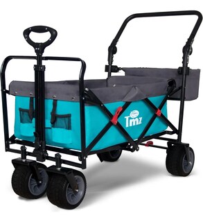 Foto 2 | Carriola Vagon Doble Para Bebé Tmz Multifuncional Plegable Aqua/gris