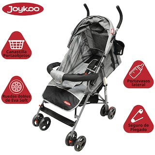 Foto 2 | Carriola De Bastón Para Bebé Asiento Multiposiciones Ruedas Con Freno Cinturón De 5 Puntos Soporta Hasta 15 Kg - Gris