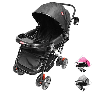 Foto 1 | Carriola Para Bebé Manubrio Reversible Asiento Reclinable Frenos Y Cinturón De Seguridad Soporta Hasta 15 Kg - Negro