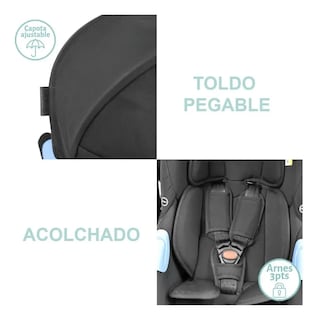 Foto 2 | Carriola Bebé Galactus Genesis Jst828 Portabebe Asiento 360 Negro