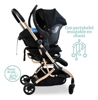 Foto 5 | Carriola Bebé Galactus Genesis Jst828 Portabebe Asiento 360 Negro