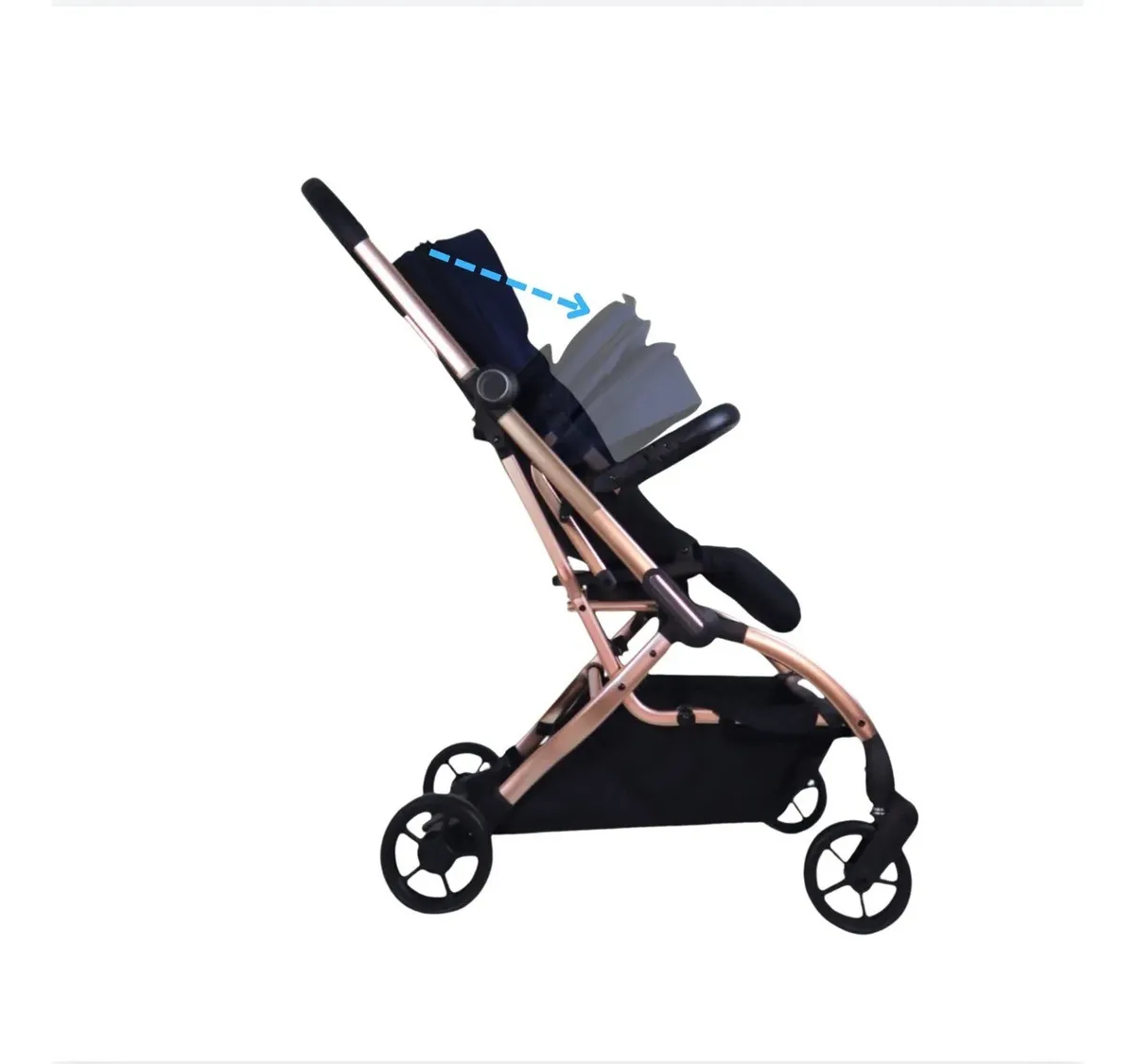 Foto 4 pulgar | Carriola Bebé Galactus Genesis Jst828 Portabebe Asiento 360 Azul