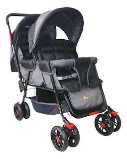 Foto 1 | Carriola Doble Para Bebé Confety World Twiny Jst800 Gemelar Negro