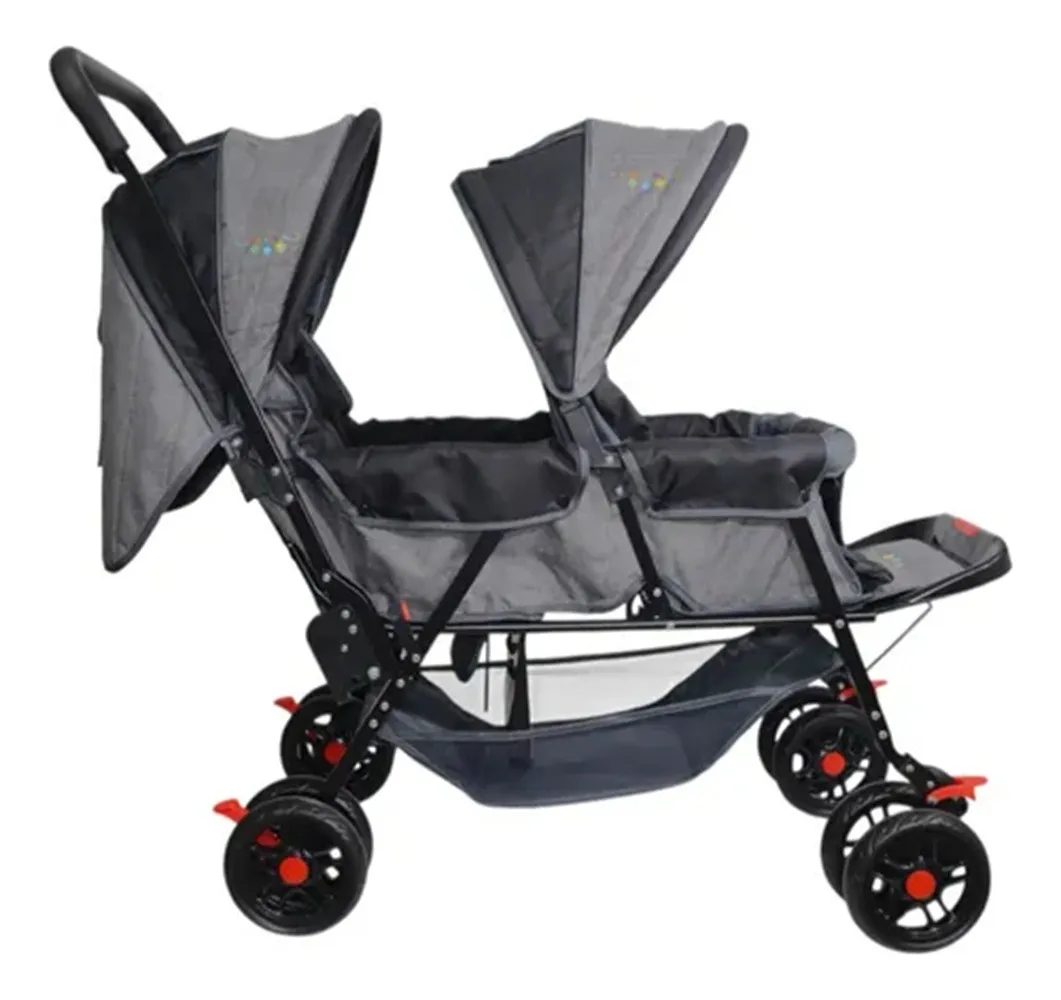 Foto 3 pulgar | Carriola Doble Para Bebé Confety World Twiny Jst800 Gemelar Negro