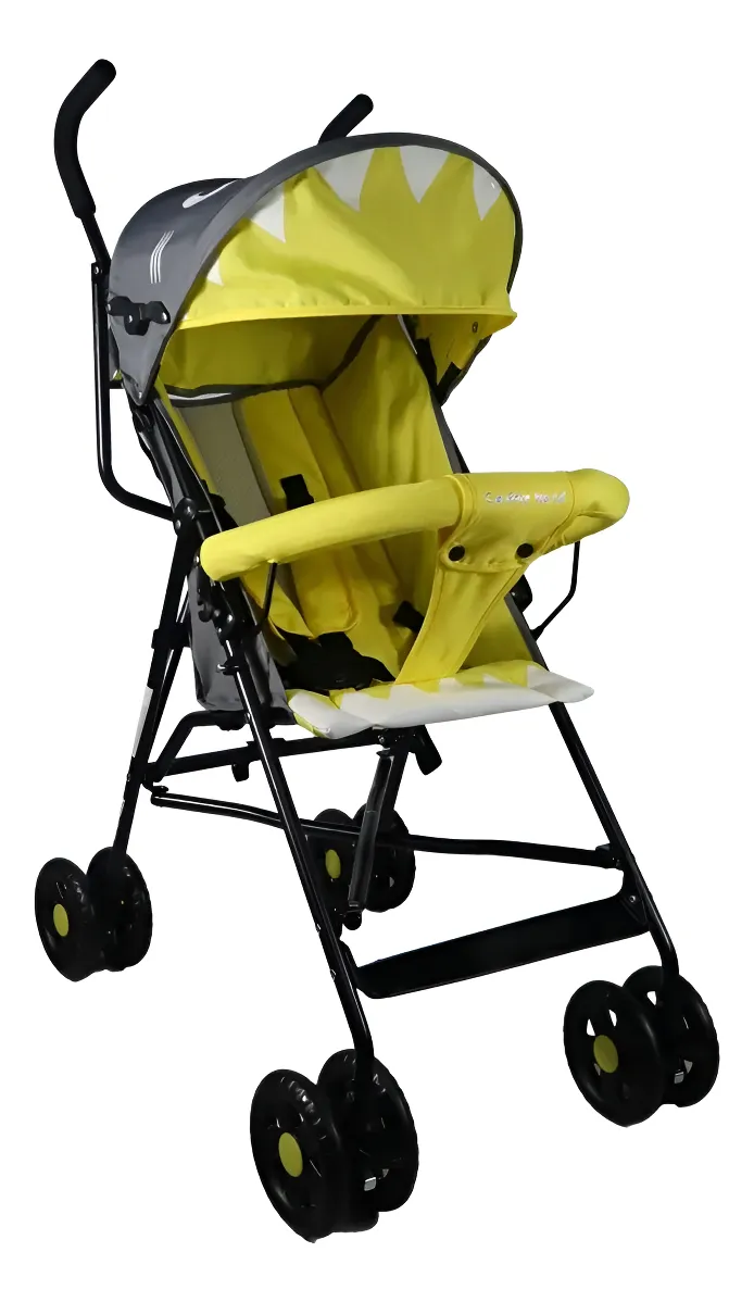 Foto 1 | Carriola Bastón Bebé Confety Shark Jst816-s Reclinable Amarillo