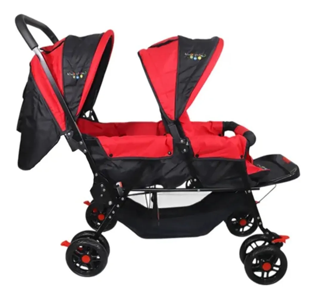 Foto 2 | Carriola Doble Para Bebé Confety World Twiny Jst800 Gemelar Rojo