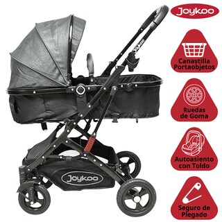 Foto 2 | Carriola Para Bebé Con Portabebé Reversible Convertible A Bambineto Ruedas De Goma Con Freno Plegable Cinturón