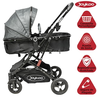 Foto 2 | Carriola Para Bebé Con Asiento Reversible Convertible A Bambineto Ruedas De Goma Plegable Cinturón De 5 Puntos - Gris