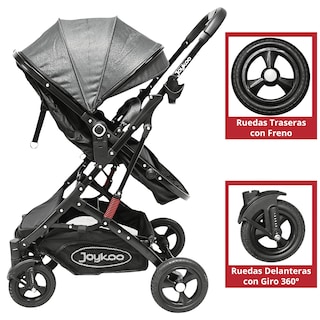 Foto 3 | Carriola Para Bebé Con Asiento Reversible Convertible A Bambineto Ruedas De Goma Plegable Cinturón De 5 Puntos - Gris