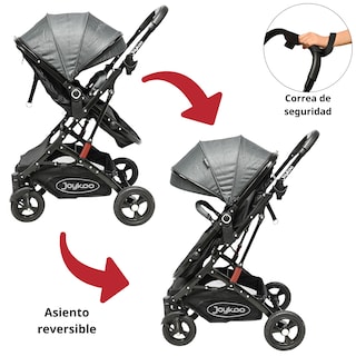 Foto 7 | Carriola Para Bebé Con Asiento Reversible Convertible A Bambineto Ruedas De Goma Plegable Cinturón De 5 Puntos - Gris
