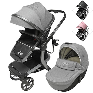 Foto 1 | Carriola Para Bebé Asiento Reversible Bambineto Acolchado Ruedas De Goma Plegable Cinturón De Seguridad - Gris
