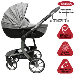 Foto 2 | Carriola Para Bebé Asiento Reversible Bambineto Acolchado Ruedas De Goma Plegable Cinturón De Seguridad - Gris