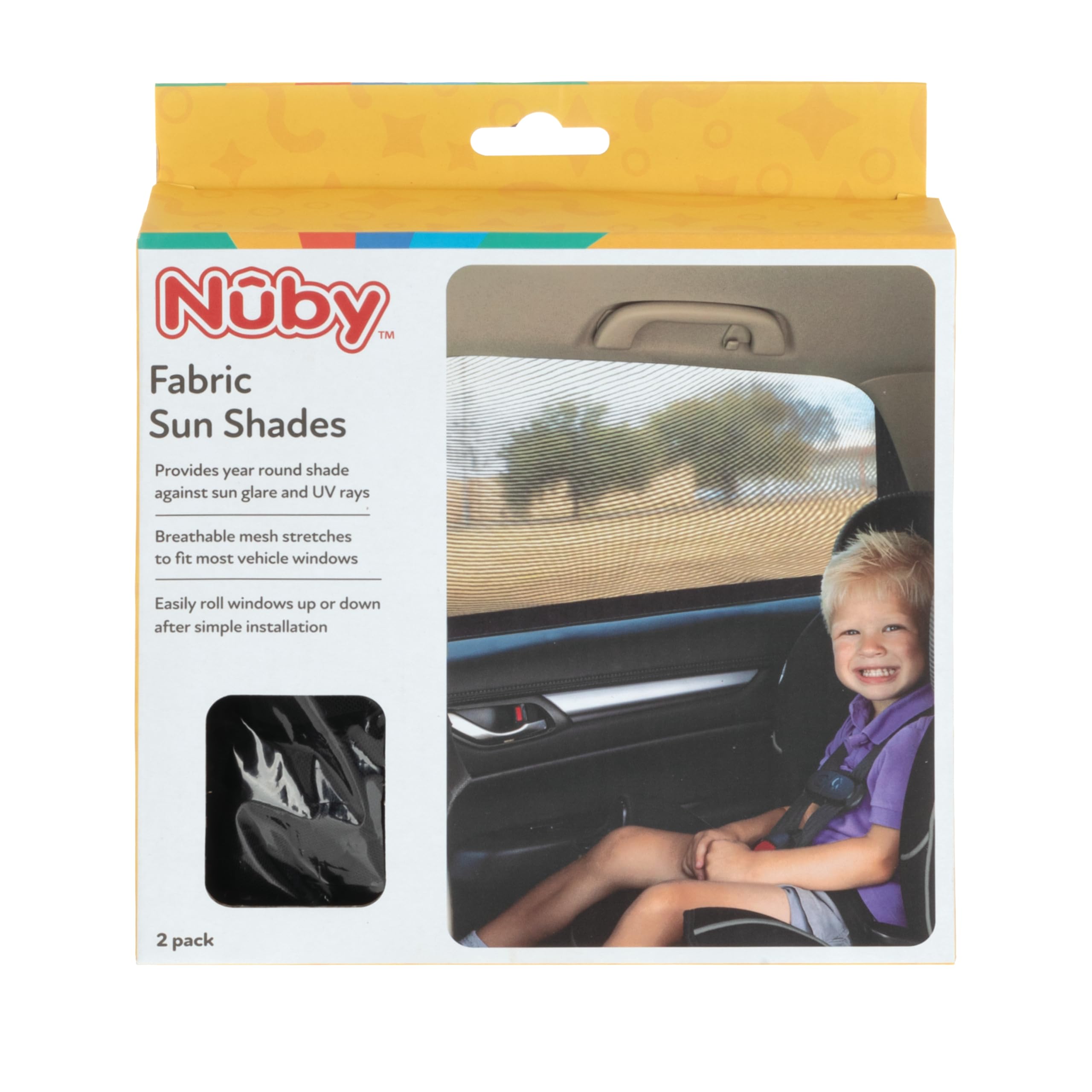 Foto 2 pulgar | Parasol Nuby Para Asiento De Coche, 2 Unidades, Protección Uv, Color Negro - Venta Internacional.