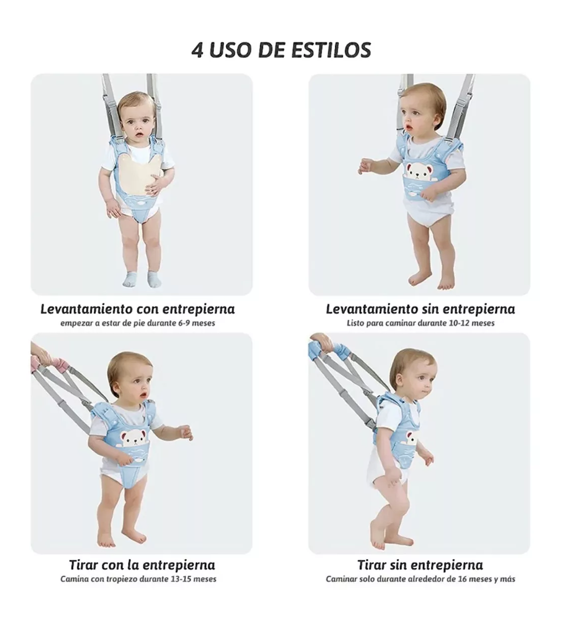 Foto 4 pulgar | Arnés De Seguridad Para Caminar Respirable Bebes 6-36 Meses Azul