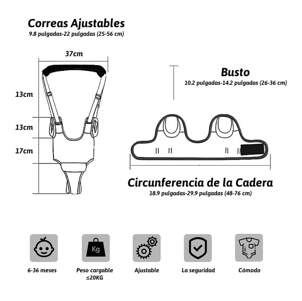 Foto 7 pulgar | Arnés De Seguridad Para Caminar Respirable Bebes 6-36 Meses Azul