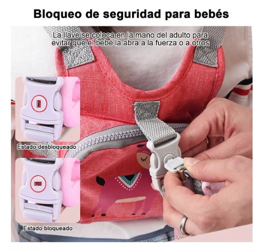 Foto 3 pulgar | Mochila con Arnés Wünd Rosa