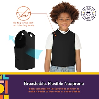 Foto 4 | Chaleco De Compresión Sensorial Que Suministra Presión Profunda (negro, Pequeño) - Venta Internacional.