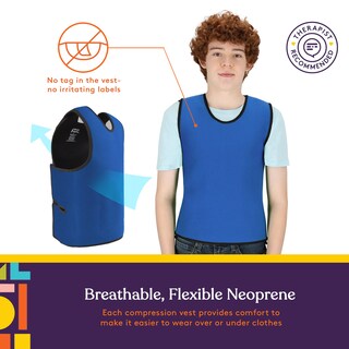 Foto 4 | Chaleco De Compresión Sensorial Que Suministra Presión Profunda (azul, Grande) - Venta Internacional.