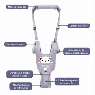 Foto 3 | Portabebés Transpirables Lab.g De Algodón Puro Para Niños Pequeños Oso Gris