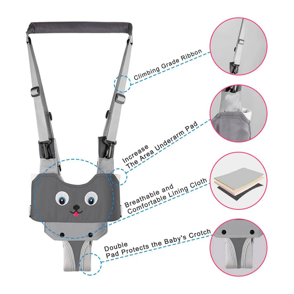 Foto 3 pulgar | Arnés De Paseo Para Bebés Sanlin Beans, Gris, Para 8 A 24 Meses - Venta Internacional.