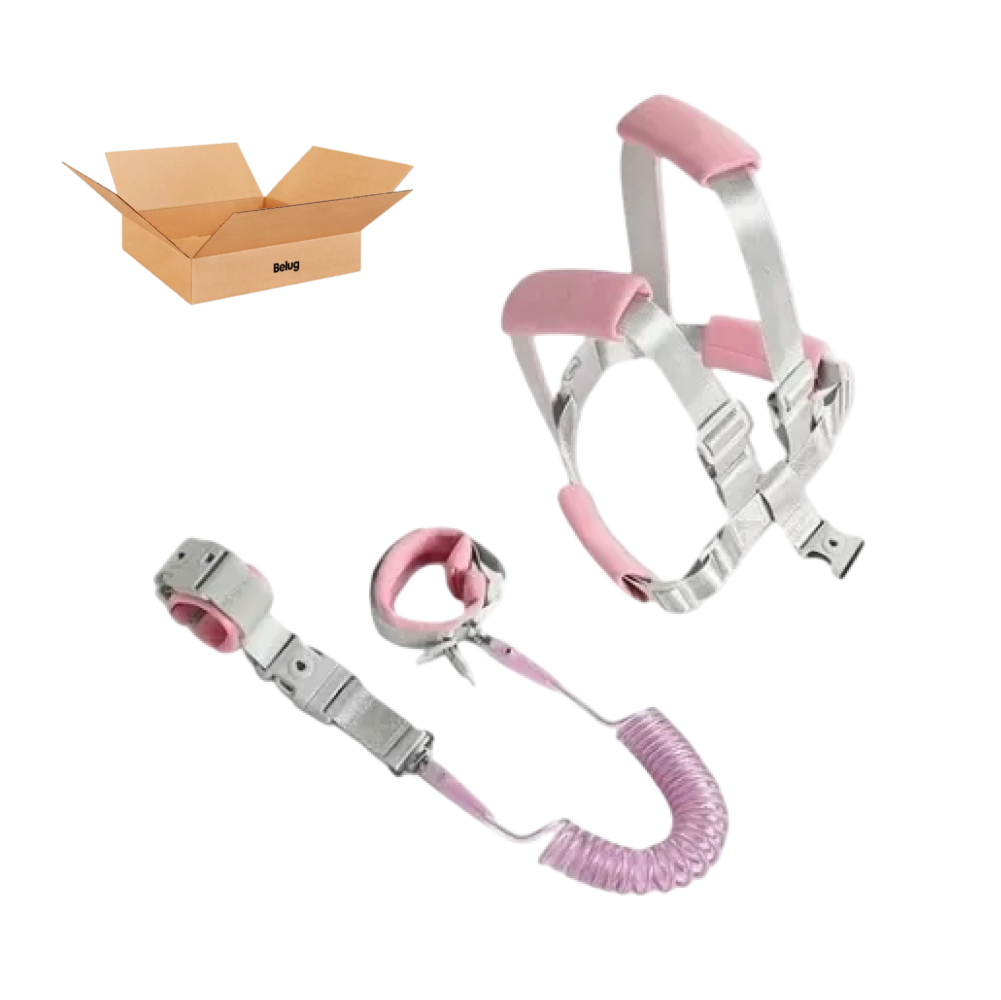 Foto 2 pulgar | Arnés Belug De Seguridad Con Correa Y Llave Para Niños De 2.5m Rosa Gris