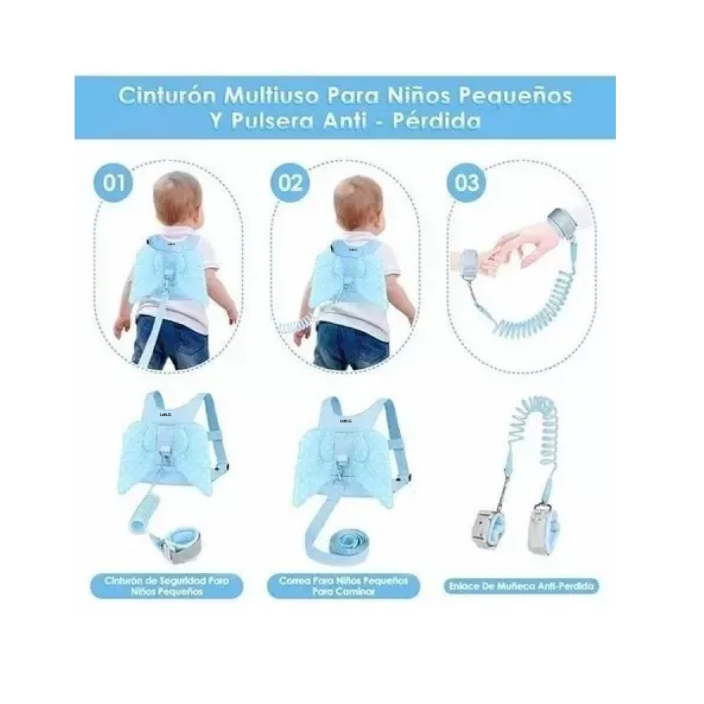 Foto 5 | Arnés Lab.g 3 En 1 Para Niños Pequeños Celeste Azul