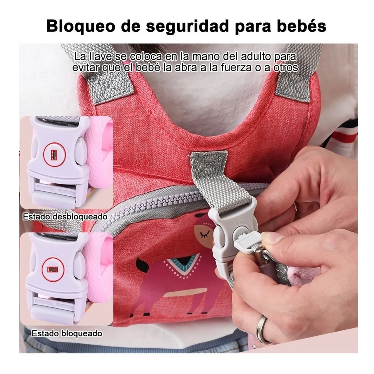 Foto 5 pulgar | Mochila Seguridad Lab.g Bebes Rosa