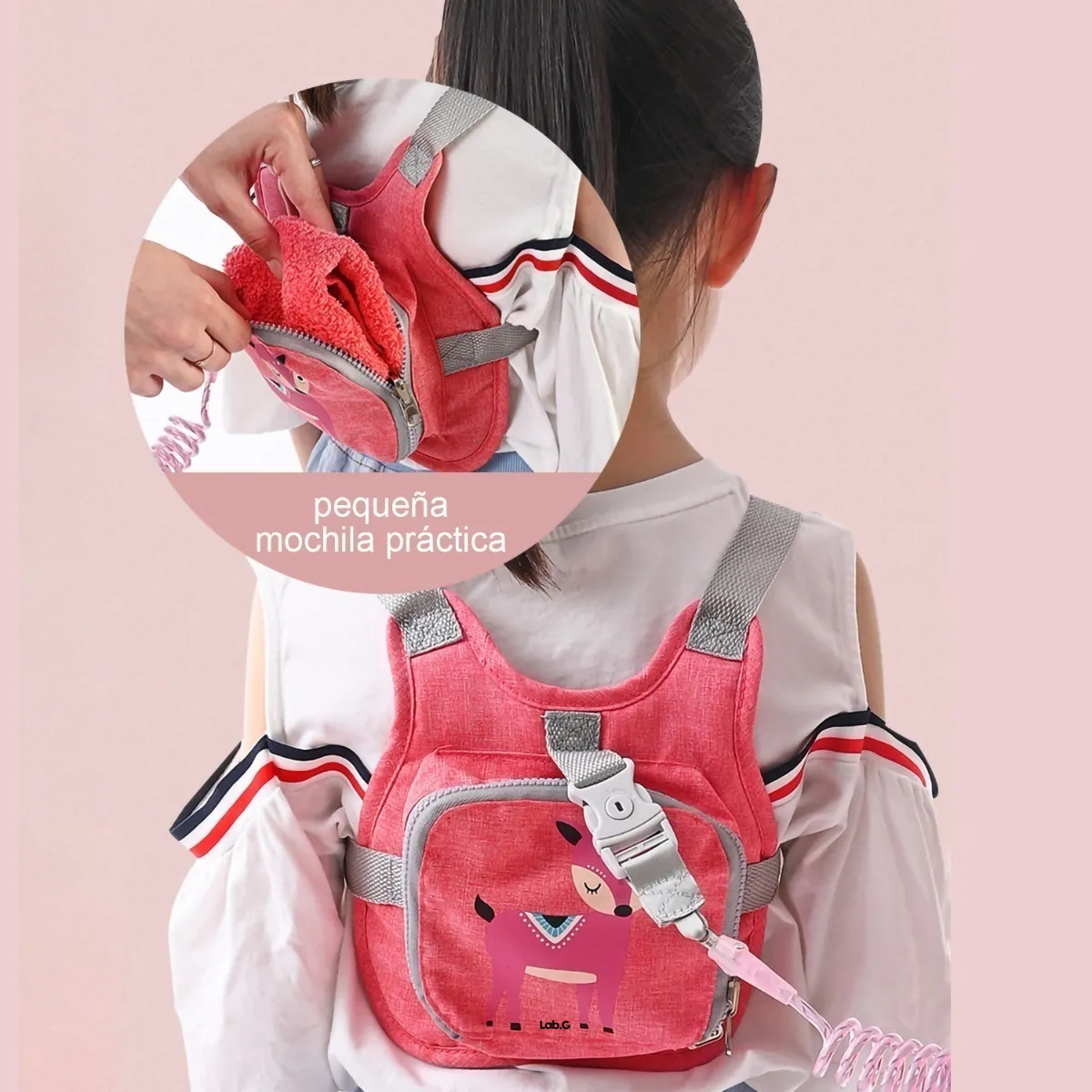 Foto 5 | Mochila Seguridad Lab.g Bebes Rosa