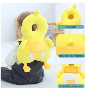 Foto 3 | Casco Para Bebe Antigolpes Gorro Protector Cabeza Acolchada Pato Amarillo Grande