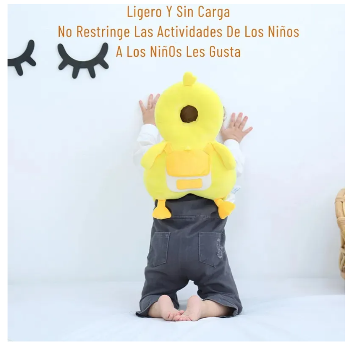 Foto 6 pulgar | Casco Para Bebe Antigolpes Gorro Protector Cabeza Acolchada Pato Amarillo Grande