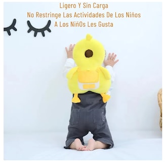 Foto 5 | Casco Para Bebe Antigolpes Gorro Protector Cabeza Acolchada Pato Amarillo Grande
