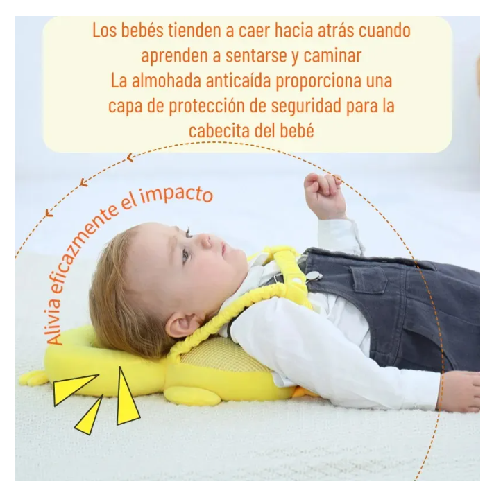Foto 7 pulgar | Casco Para Bebe Antigolpes Gorro Protector Cabeza Acolchada Pato Amarillo Grande