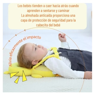 Foto 6 | Casco Para Bebe Antigolpes Gorro Protector Cabeza Acolchada Pato Amarillo Grande