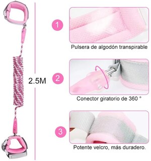 Foto 3 | Cinturón de Paseo para Bebé Malubero color Rosa con Cuerda de Tracción