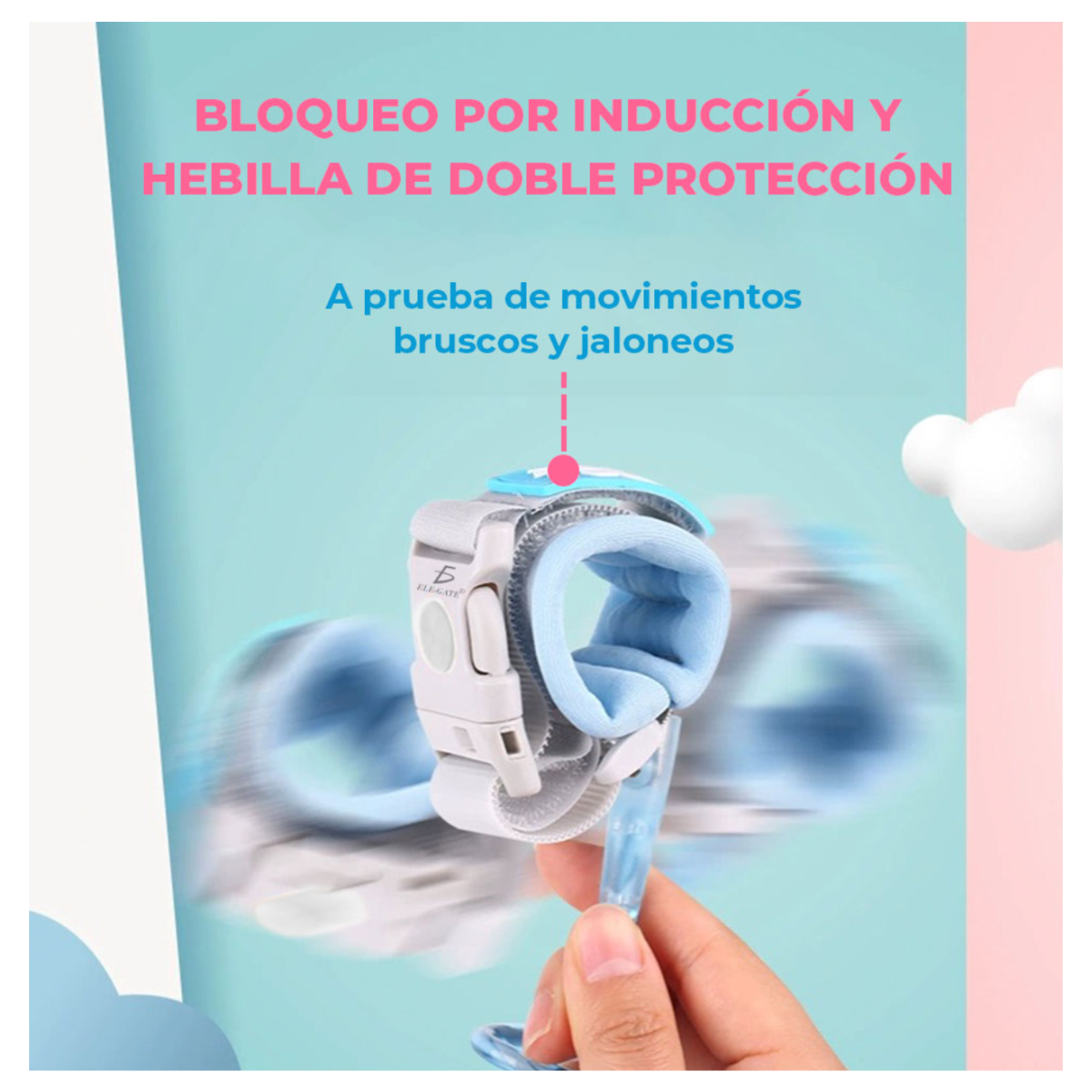 Foto 7 | Pulsera De Seguridad Con Llave Para Niños Pequeños Ajustable Y Elástica Color Rosa