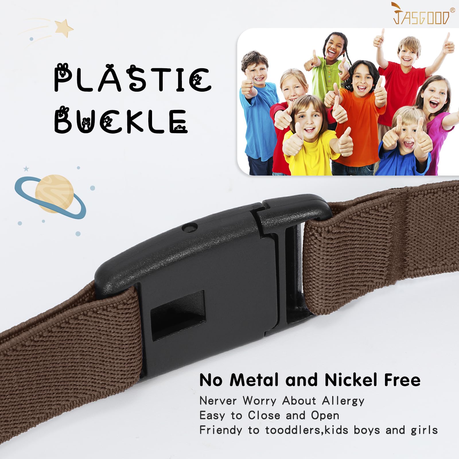 Foto 4 pulgar | Cinturón Elástico Ajustable Para Niños Y Niñas Sin Níquel - Venta Internacional.