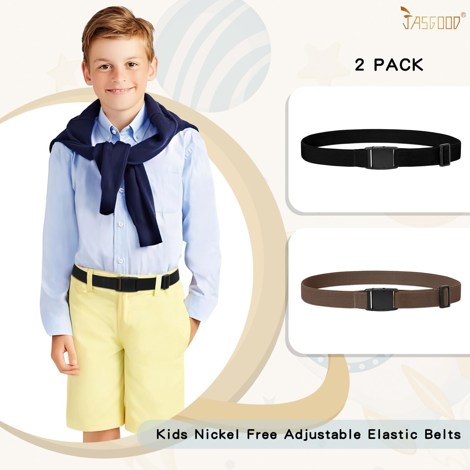 Foto 5 pulgar | Cinturón Elástico Ajustable Para Niños Y Niñas Sin Níquel - Venta Internacional.