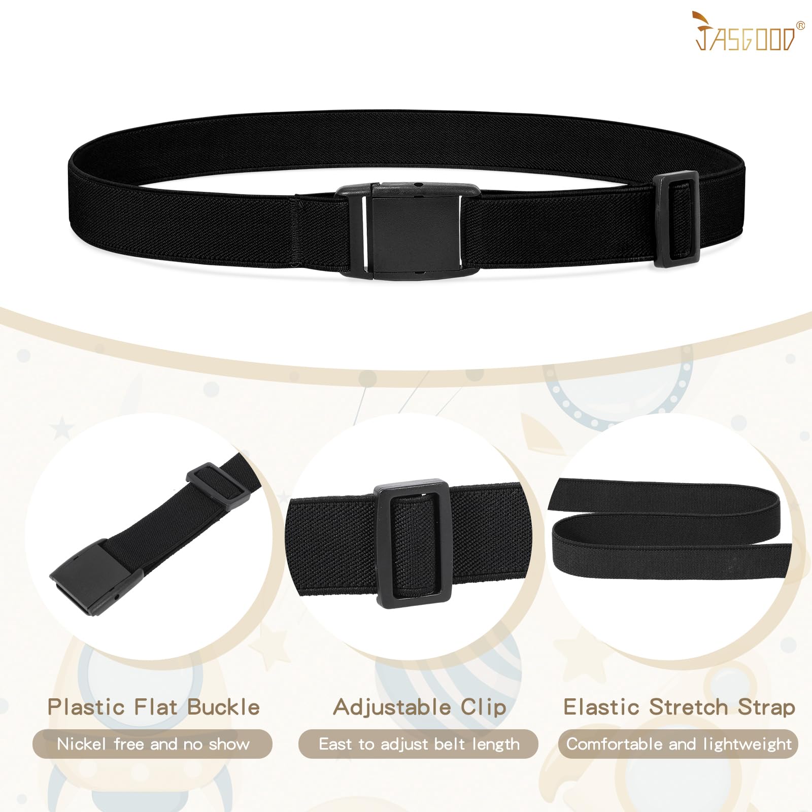 Foto 6 pulgar | Cinturón Elástico Ajustable Para Niños Y Niñas Sin Níquel - Venta Internacional.