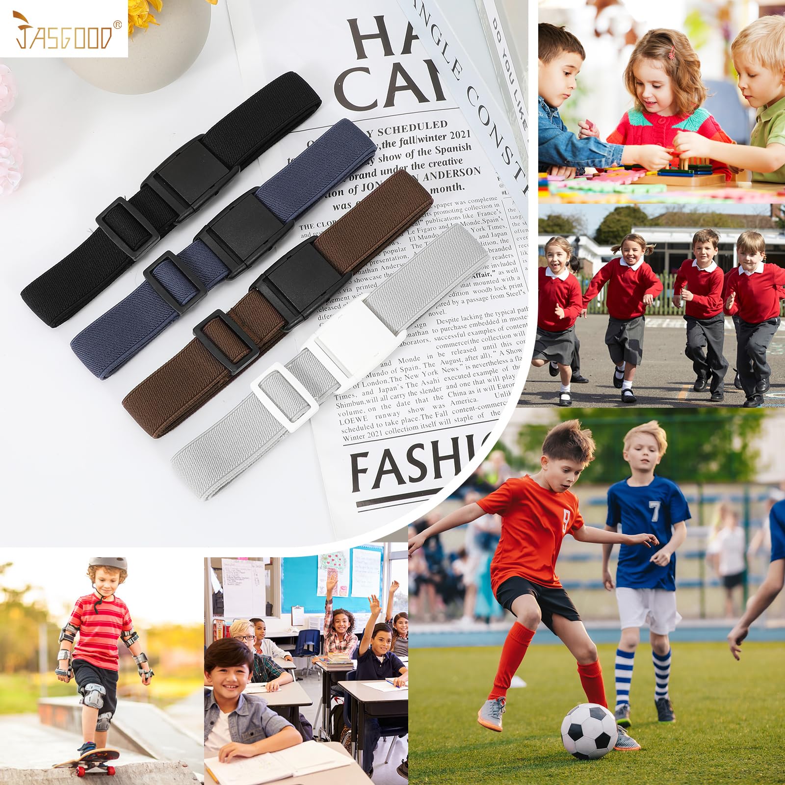 Foto 7 | Cinturón Elástico Ajustable Para Niños Y Niñas Sin Níquel - Venta Internacional.