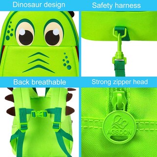 Foto 7 | Arnés De Seguridad Con Forma De Mochila Agsdon Para Dinosaurios, 9.5 Pulgadas - Venta Internacional.