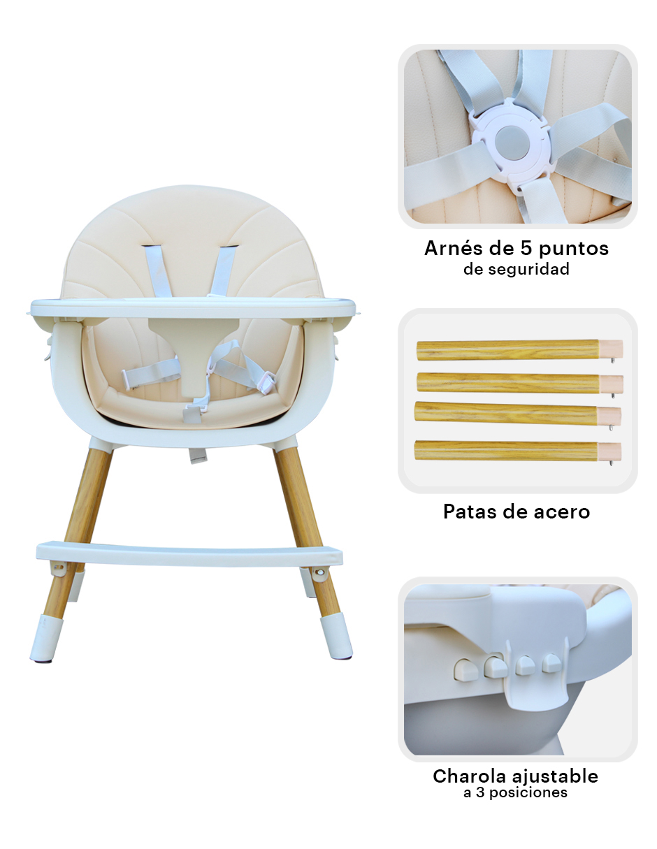 Foto 4 pulgar | Silla Alta Periquera Lo Necesito para Bebé 3 en 1